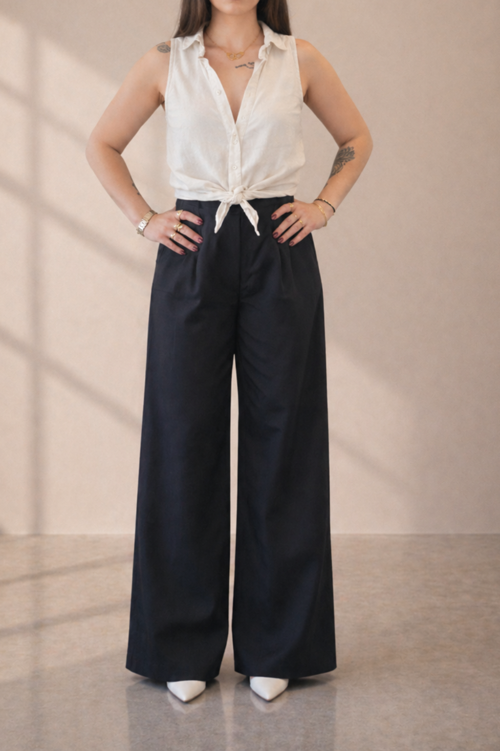 Pantalon taille haute noir
