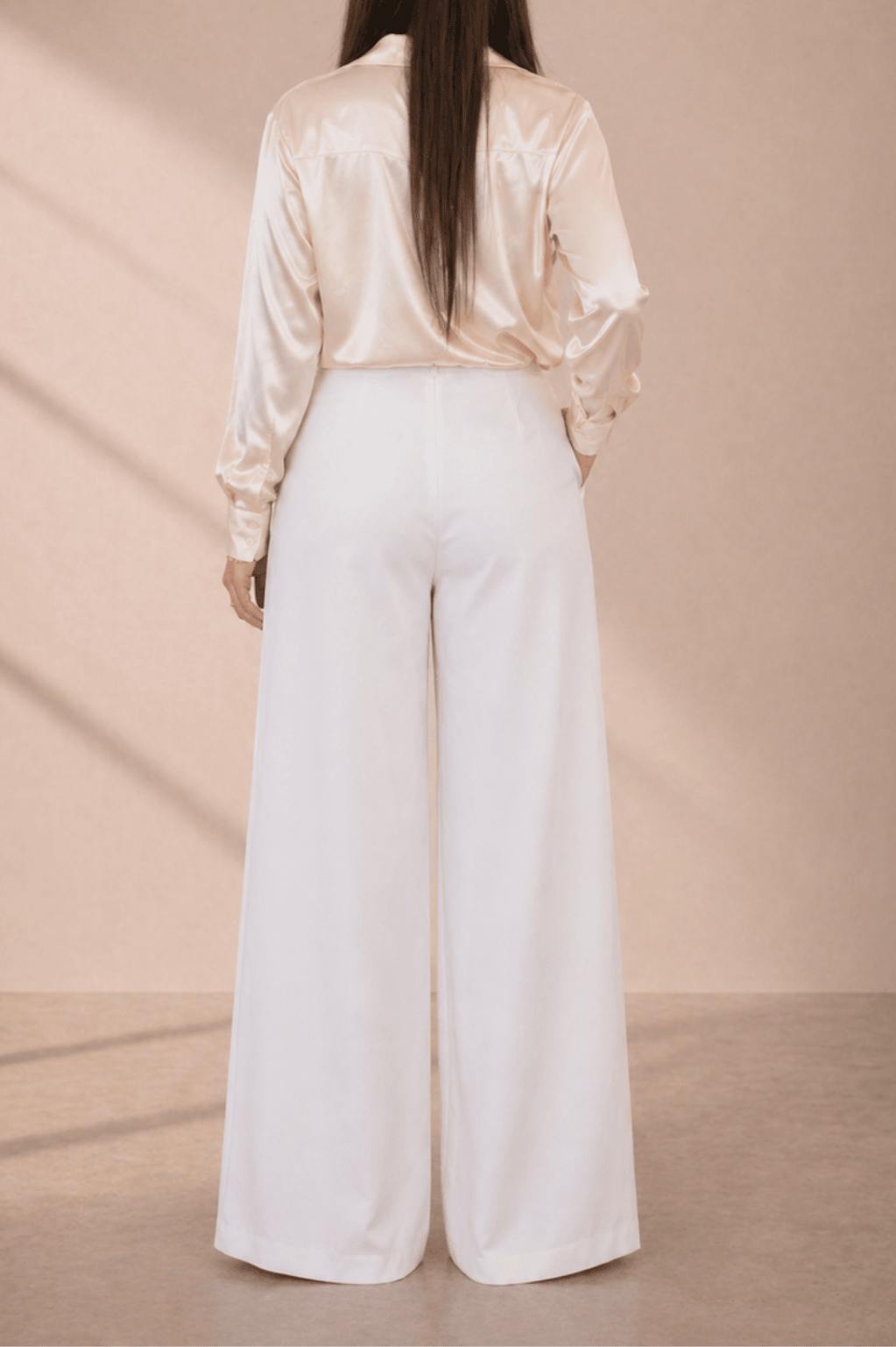 Chemisier effet en soie Champagne - Isalise Label Paris