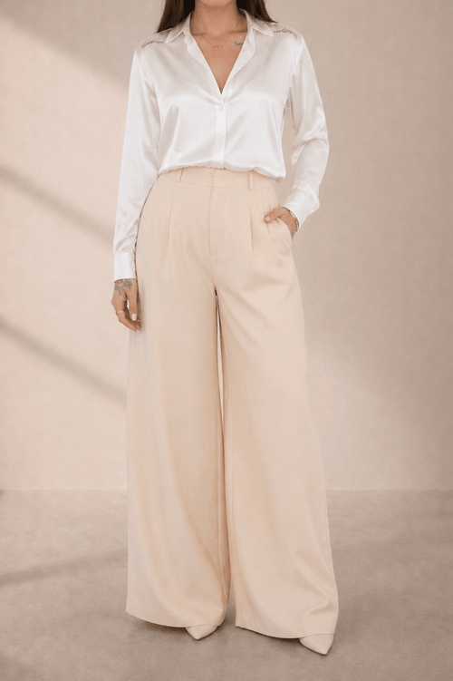 Chemisier effet soie blanc - Isalise Label Paris
