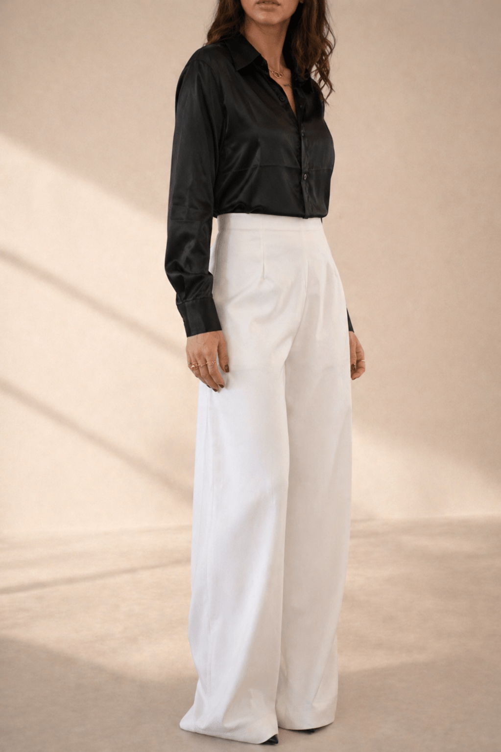 Chemisier effet soie noir - Isalise Label Paris