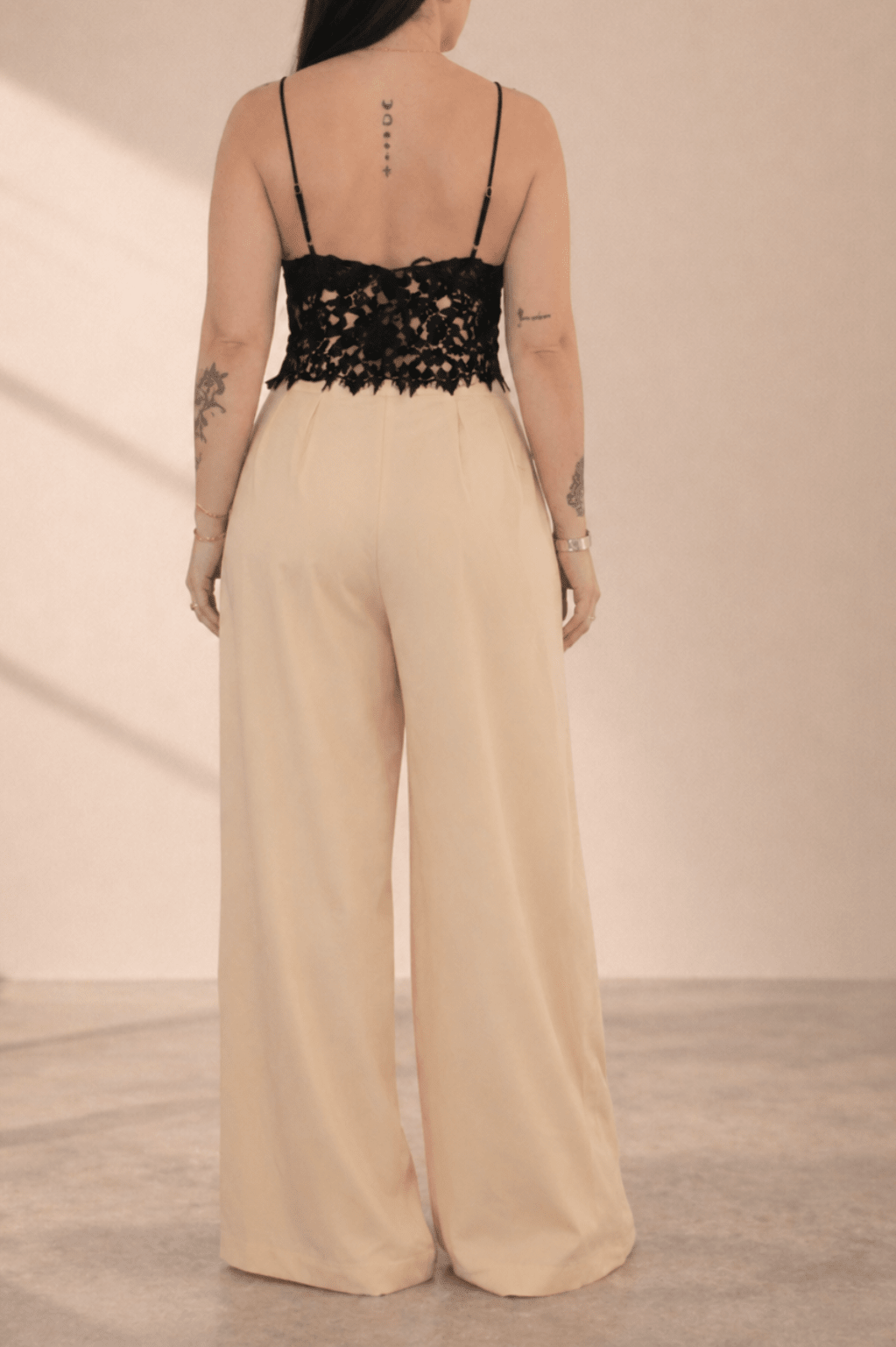 Pantalon taille haute beige - Isalise Label Paris