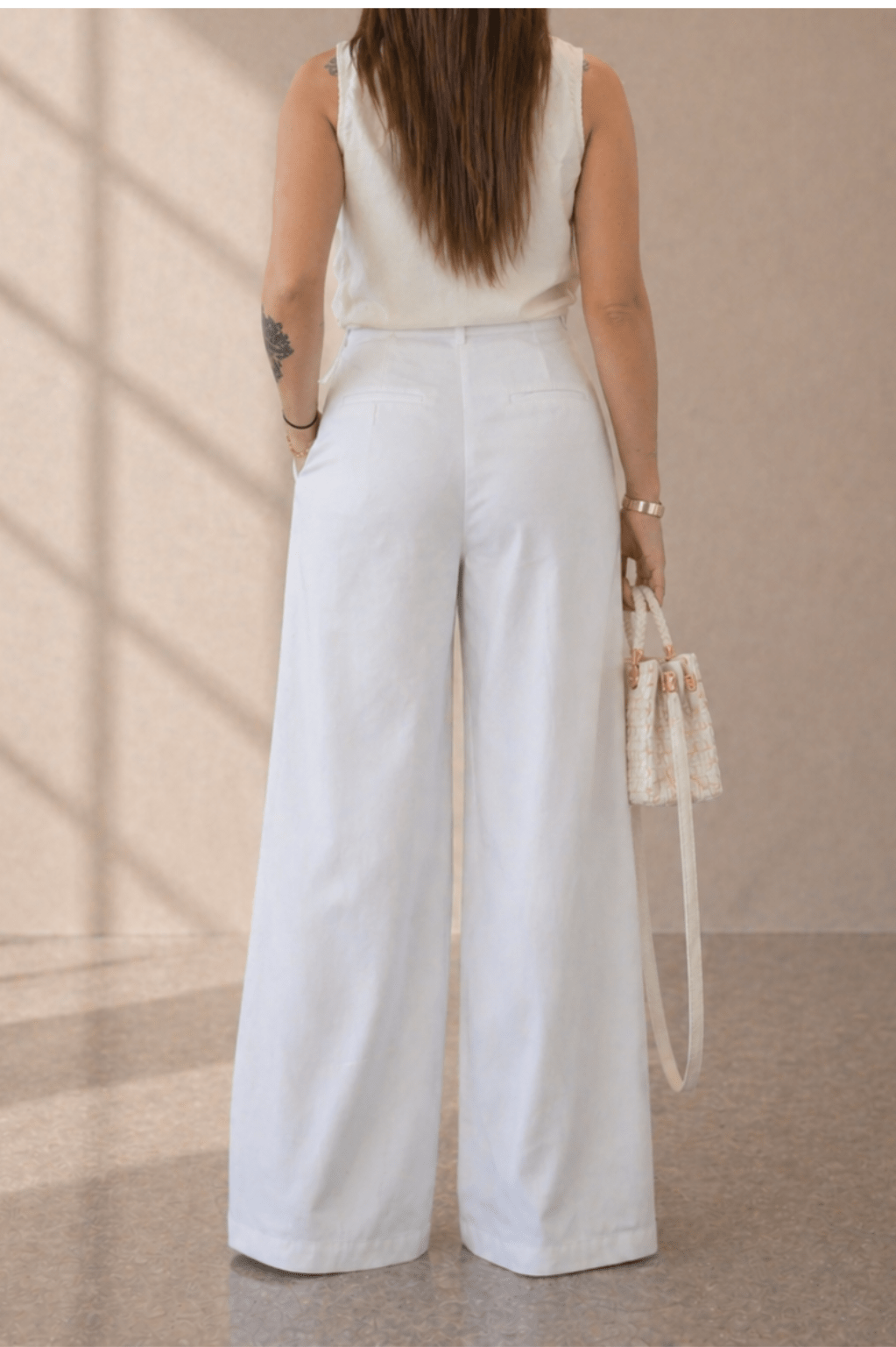 Pantalon taille haute blanc - Isalise Label Paris